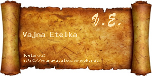 Vajna Etelka névjegykártya